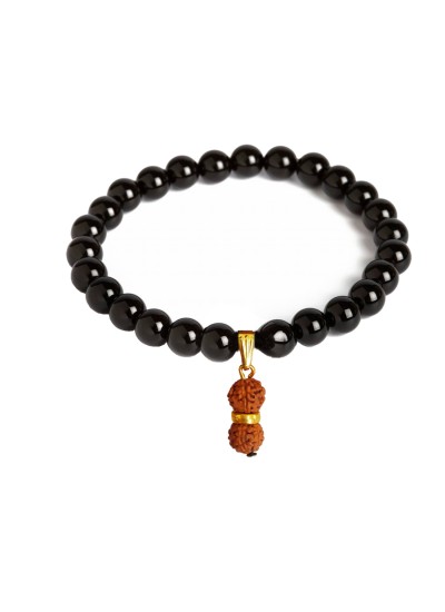 Crystal Bracelet Rudraksha Charm by Menjewell